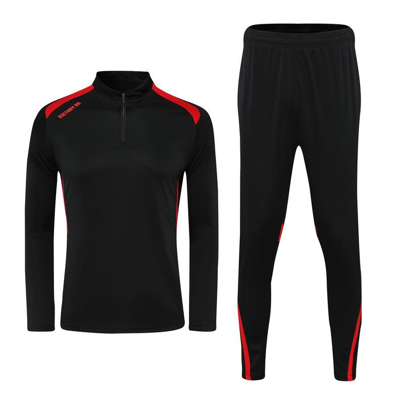 Unisex Half-Zip Long-Sleeve Football Training Set for Kids & Adults