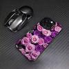 roses Phone Case For iPhone17,16,15,14,13,12,11 Plus,Pro Max Colored Silver Plated Inside Cover