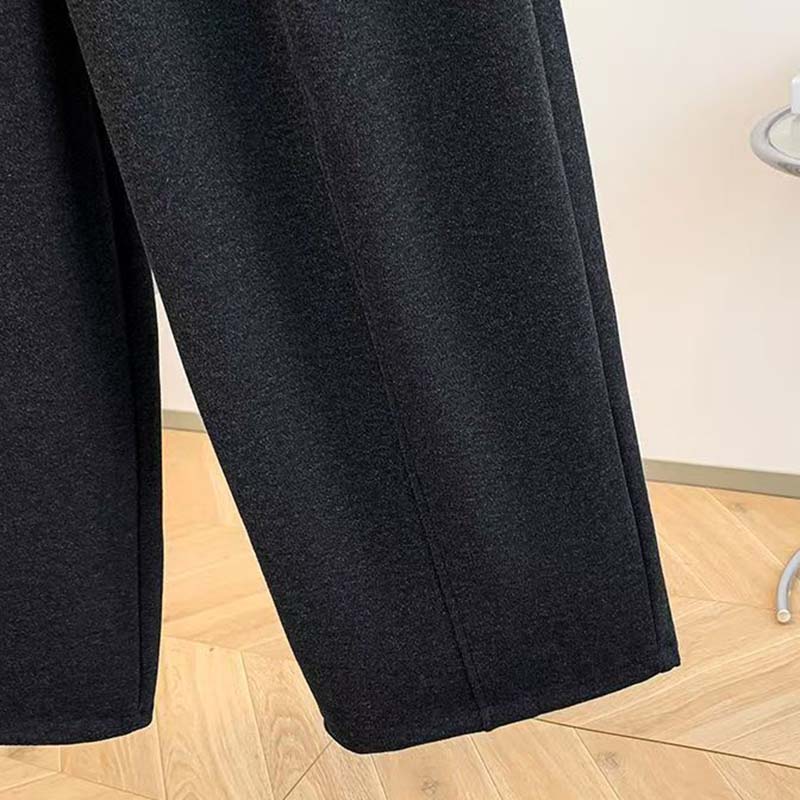 Pants for Women Elastic High Waist Long Trousers Plus Thickened Stretchy Solid Colour Versatile Casual Pants