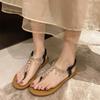 Fashion Women's Sandals Flat Bottomed Transparent Shoe Body Herringbone Slippers 2024 Fashion Dress Suspender Designer Women's Sandals