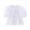 Kaslead Women's Fashion All-Match Puff Sleeve Top