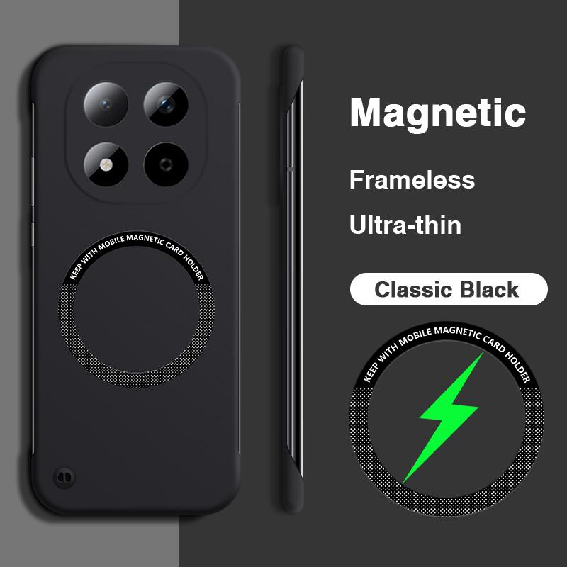 

Magnetic No Border Phone Case for Xiaomi Redmi Note 15 Pro Plus Pro+ 15Pro 5G Funda Thin High Quality Lens Protection Back Cover Redmi Note 15 Pro+