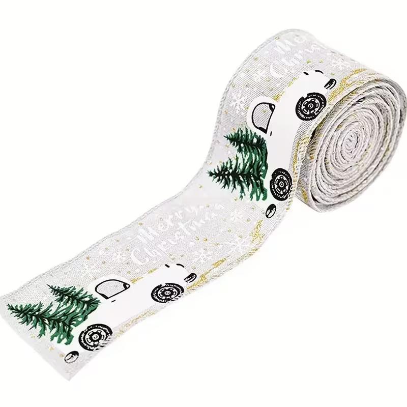Christmas Snowman Decorative Ribbon Christmas Tree Ribbon for Garland, Wreath Gift Wrapping DIY Crafts Party Decorations