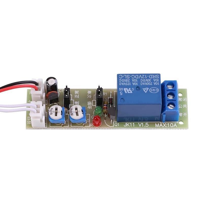 Adjustable Times Switch Module DC 5V/12V/24V Delay On/Off Timer Delay Switch Module 6 Types Optional Time Delay(DC 12V 0-15mins)