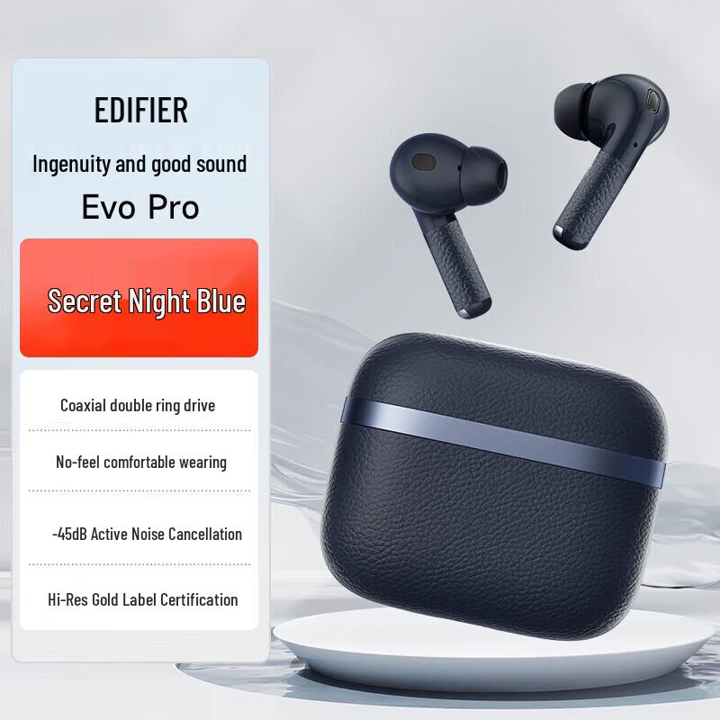 EDIFIER Evo Pro True Wireless Active Noise Cancelling Bluetooth Earbuds