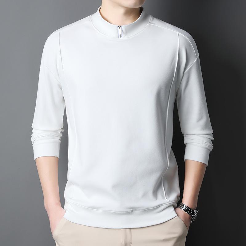 

2025 Men s Double-Sided Long-Sleeve Stand Collar Half-Zip Casual Warm Base Layer Shirt 4XL білий