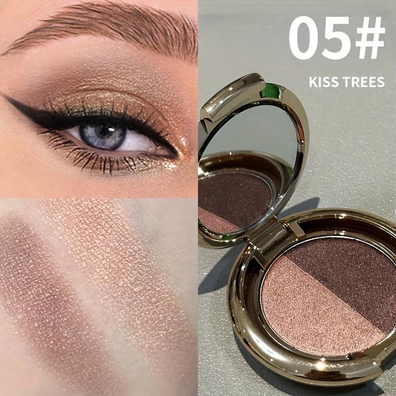 Dual-Tone Eyeshadow Shimmer & Smoky Brown/Blue-Black Multi-Color Eyeshadow Palette - Wet/Dry Formula, Long-Lasting Waterproof & Sweatproof Eyeshadow