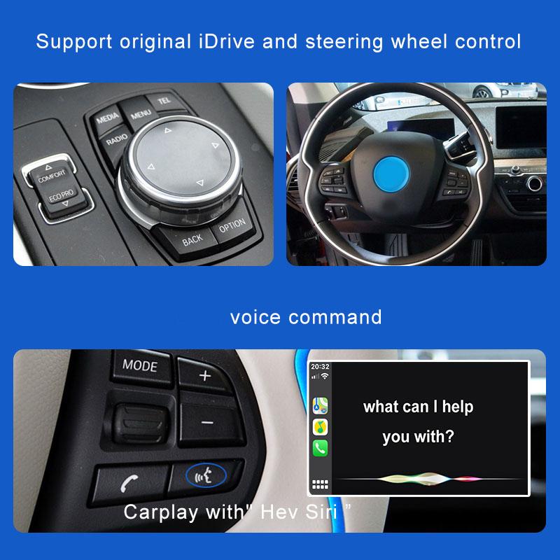 Sinairyu Wireless CarPlay Android Auto Interface Compatible for BMW I3 I8 I01 NBT EVO System 2012-2020 with Mirror Link AirPlay Car Play Functions