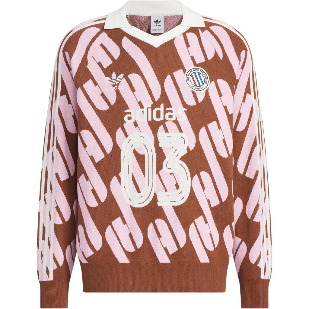 Adidas Originals Adcbc FW24 Adicolor Fall Winter Collection Fashion Comfortable Soft Pullover Sweatshirt Unisex Sweatshirt Dark-Brown Pink JL8368