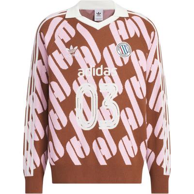 adidas Originals Adcbc FW24 Adicolor Fall Winter Collection Fashion Comfortable Soft Pullover Sweatshirt Unisex Sweatshirt Dark-Brown Pink JL8368