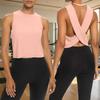 Sleeveless Athletic Tank Top Cross Back Design Lightweight Breathable Fabric Stretch Fit Workout Shirt for Women Gym Running Yoga
