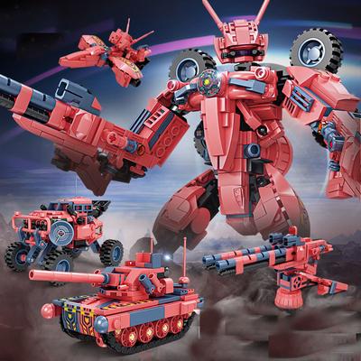 4 în 1 deformare viitor Mecha bloc DIY mini tanc Star Fighter cărămizi de construcție jucărie pentru băieți