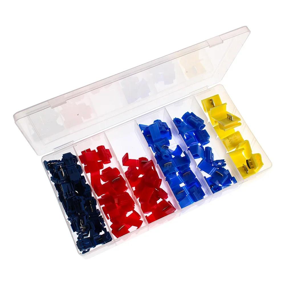 

65pcs/Box Wire Connection Clamp Terminal Connector Vehicle Parallel Buckle Clip No-breakage Wire Joint Combination Set фіолетовий
