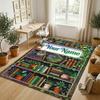 Bohemian Mandala Theme Soft Crystal Velvet Rug Custom Name & Text Print Non Slip Floor Rug for Bedroom Living Room