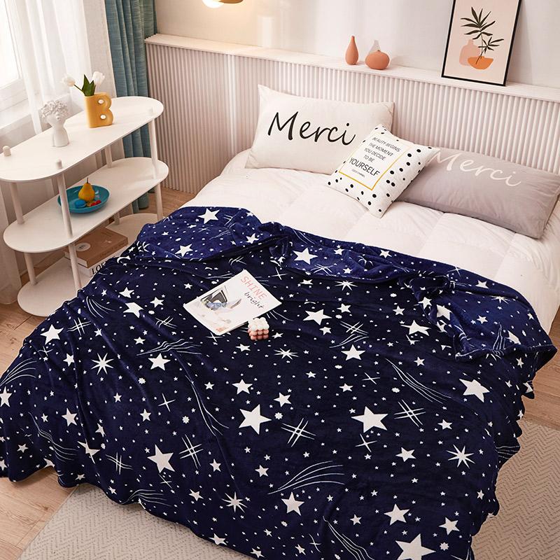 Mysterious Starry Sky Galaxy Star Throw Blanket Ultra Soft Lightweight Plush Flannel Nap Blanket for Couch Bed Sofa Chair Office