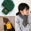 Winter Lederetikett Baby einfarbige gestrickte Halsmanschette Nackenwärmer