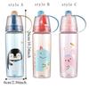 Cartoon Sports Water Cups Transparent Plastic Water Bottles Portable Fitness Drinking Cups  Summer