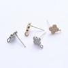 14K Gold Filled Clover Stud Earrings with S925 Sterling Silver Needle and Zircon
