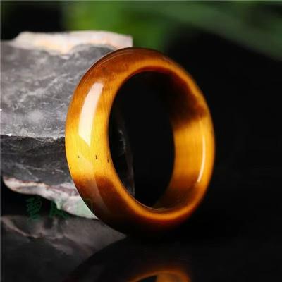 Cool Mens Gemstone Tiger Eye Stone Band Ring For Men Women Size 7 8 9 10 11 12