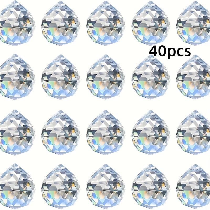 20/40pcs Glass Suncatcher Prisms, with Faceted Pendant Beads for Making Jewelry and Ornaments, Creating A Rainbow Effect When Reflecting Light
