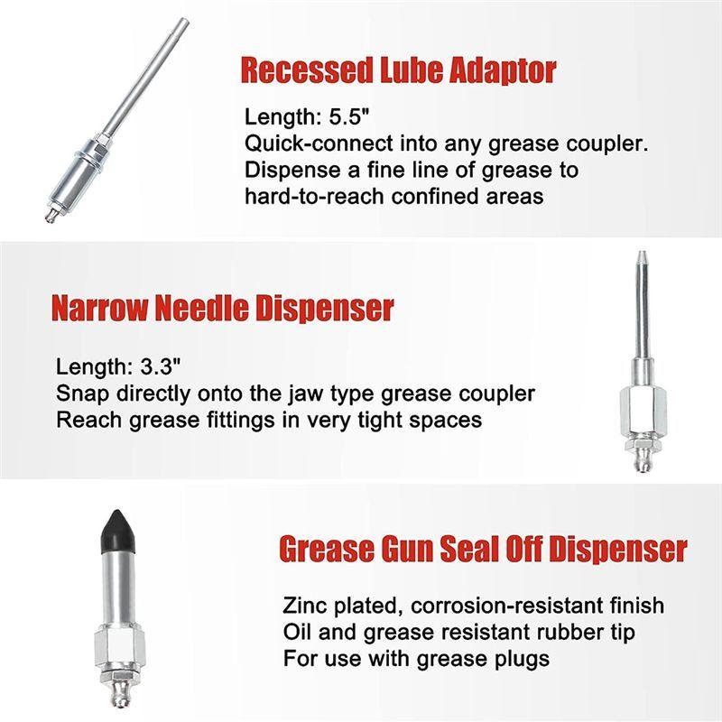 A03E-Tool Grease Tip Small Grease Kit 9-Piece Grease Coupler Kit Quick Connect Grease Fittings Complete Lube Accessories