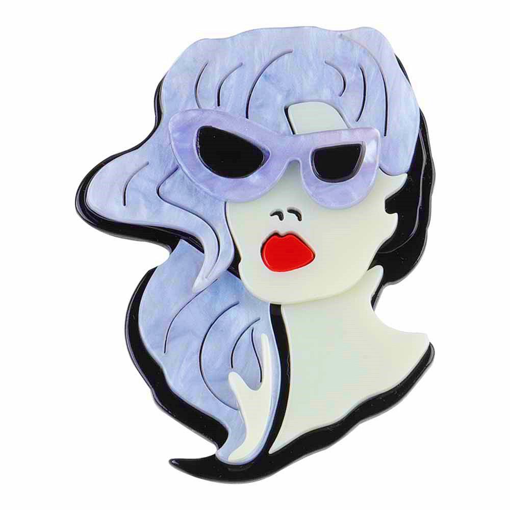 New Fashion Creative Fairy Girl Holding Rabbit Acrylic Brooches For Women Cartoon Cute Badge Brooch Pins Party Jewelry Gift