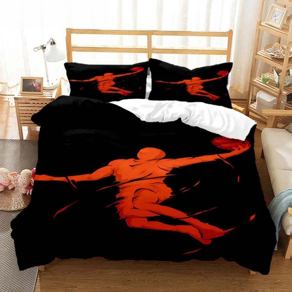 3D Gedrucktes Basketball Bettwäsche Set Basketball Bettbezug Doppel Einzel Voll Queen King Erwachsene Kinder Bettwäsche Bettdeckenbezug