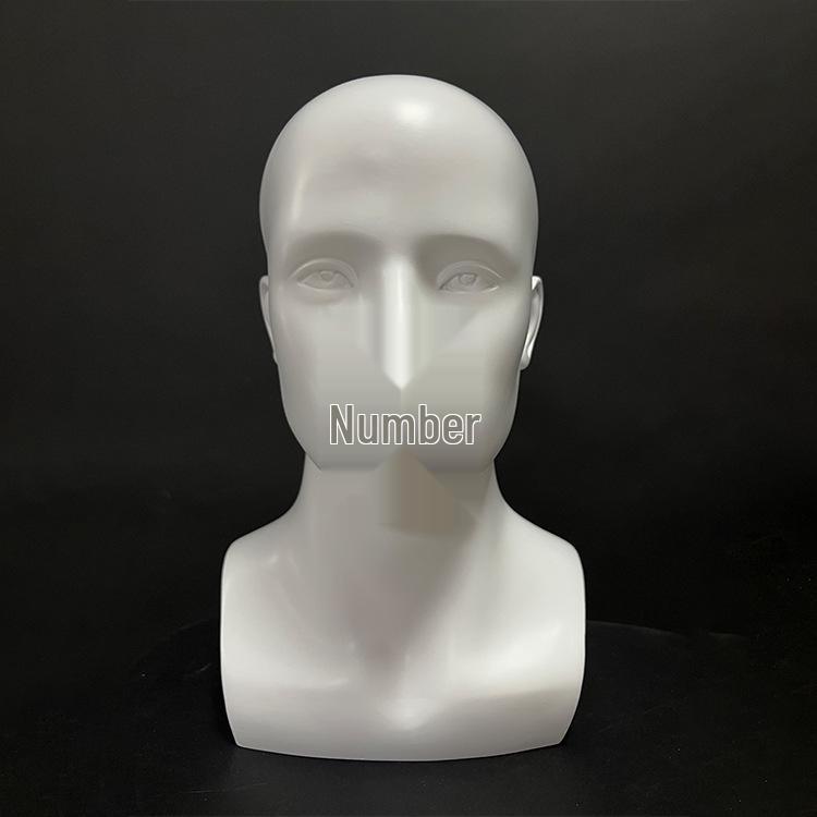 Male Mannequin Head with Shoulders for Hat, Wig, and Eyewear Display