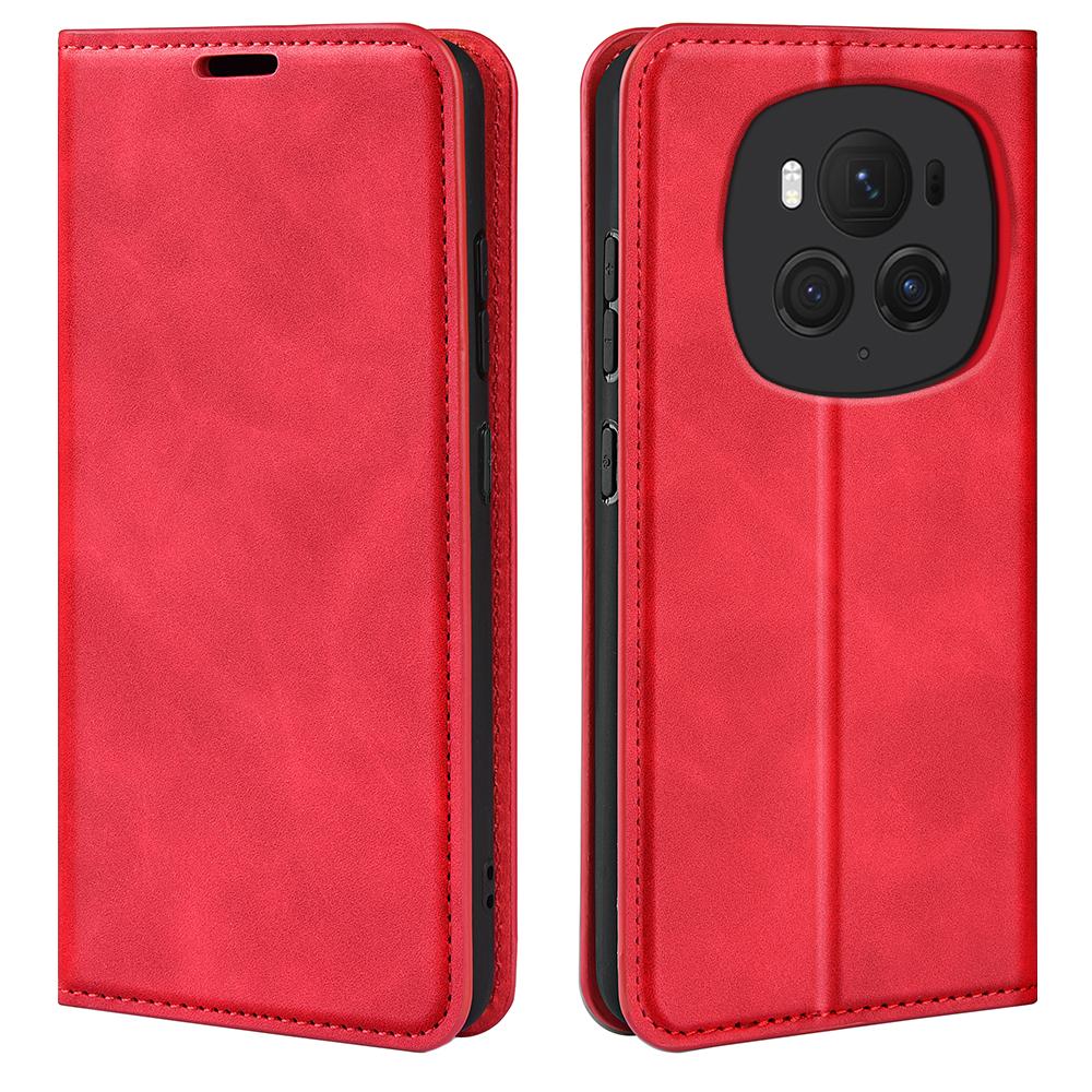 

Для Honor Magic6 Pro 5G Чехол из ПУ кожи с покрытием Soft-Touch Защитный чехол для телефона Red