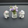 Car Interior Cute Rabbit Vase Ornament - Healing Center Console Doll