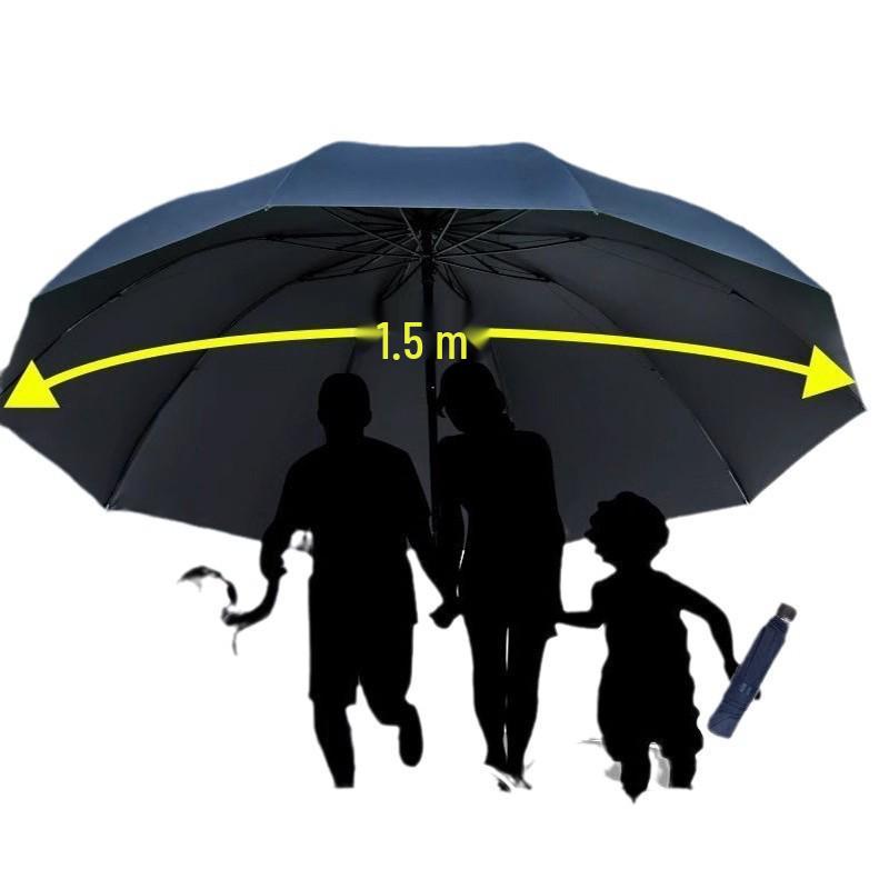 Twelve-Bone Large Folding Men's Umbrella with Custom Logo for Rain or Shine, Dual-Use Sunshade and Parasol.
