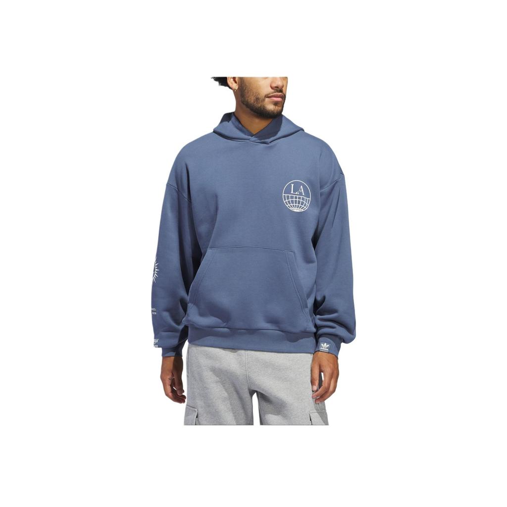 Adidas Originals La To The World Graphic Fashion Sports Hoodie Unisex Hoodies Ink-Blue White JI6956