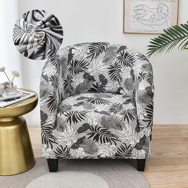 Levivel Club Chair Slipcover Stretch Armchair Printed Tub Chair Cover Living Sofa Cover Spandex Couch Cover Designed For Bar Counter Family Room