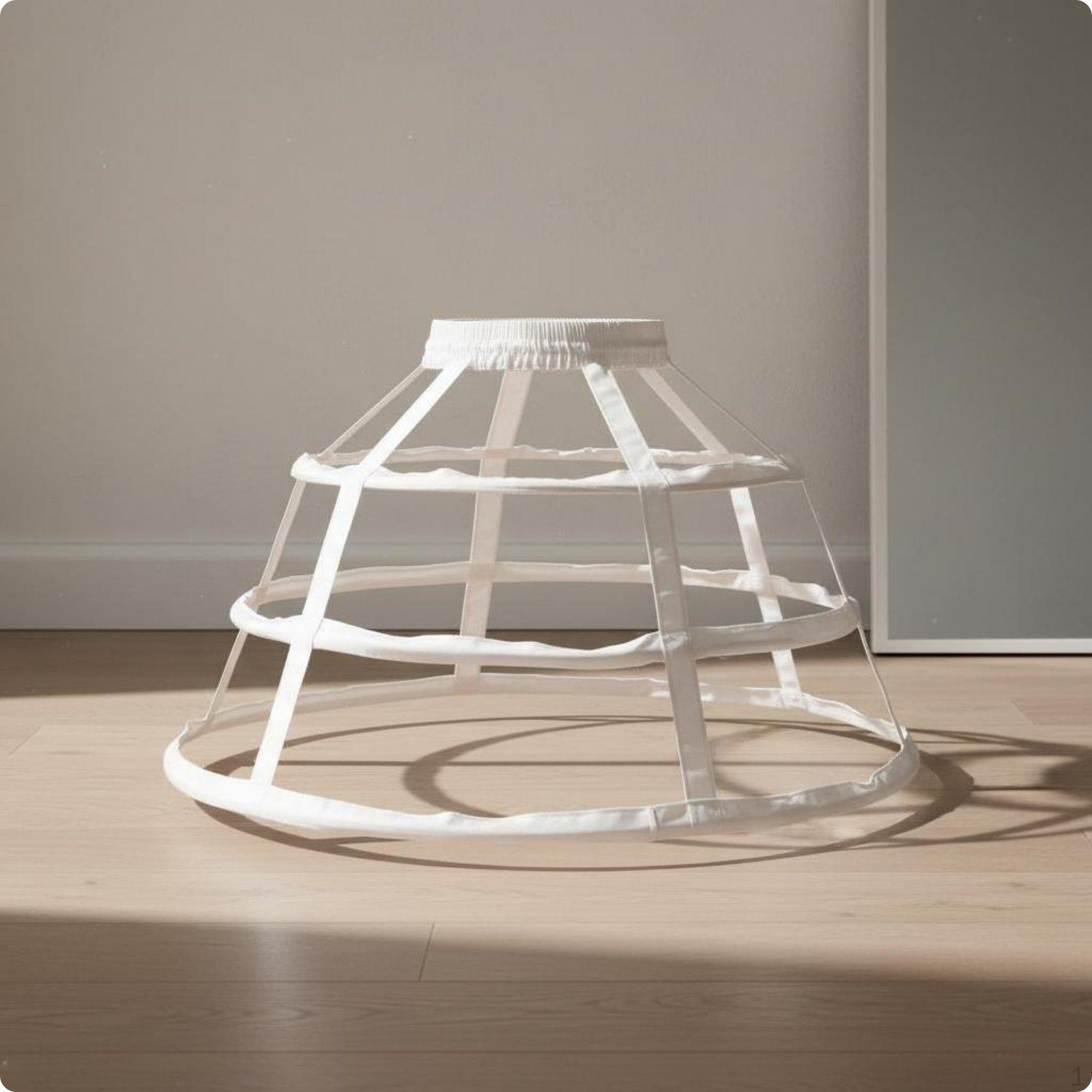 Skirt Hoop Breathable 3 Petticoat Hollow out Design Birdcage White белый