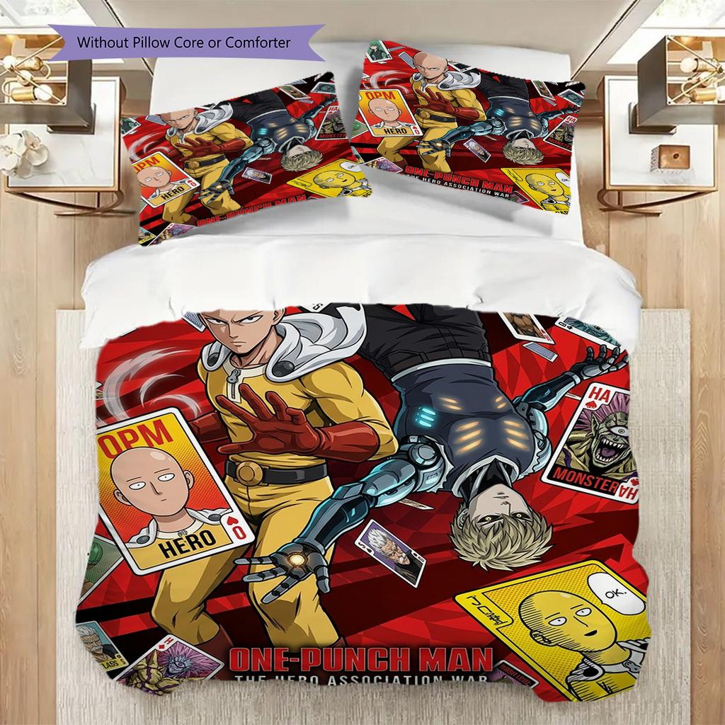 One-Punch Man Anime Duvet Cover Set & Printed Pillowcase Daily Use Bedding Decor-kwq453