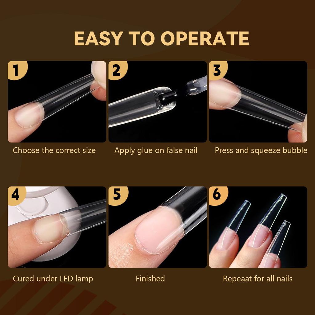 Soft Gel Nail Tips Long Lasting and Natural Looking Nail Tips for Beautiful Manicure for Women Girls