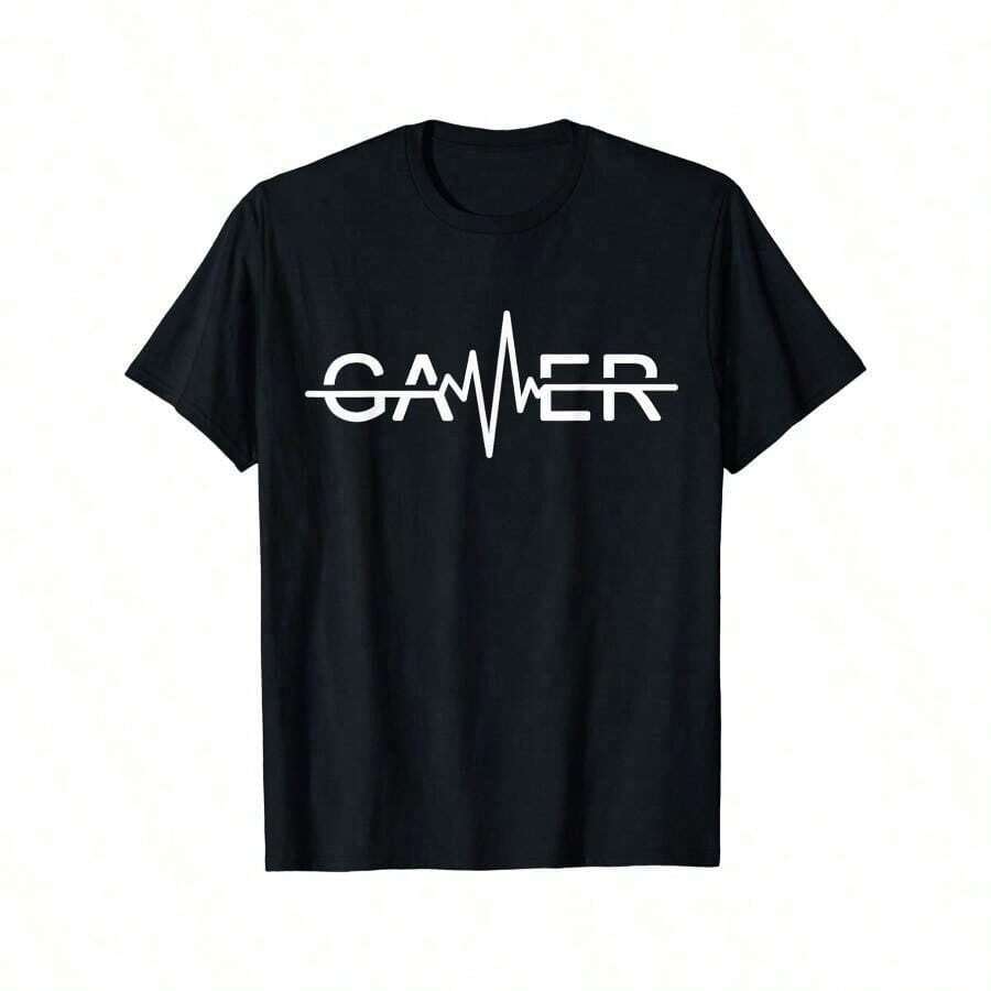

Round Neck Gamer Print Unisex S Fashionable Summer Short-Sleeved Sports T-Shirt XXL
