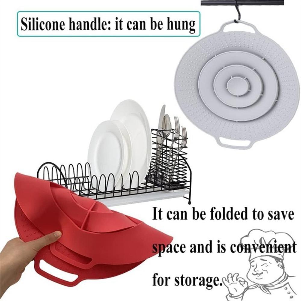 30cm Silicone Pot Lid Anti-Splash Anti-overflow Lid Reusable Spill Stopper Cover  Kitchen Gadgets