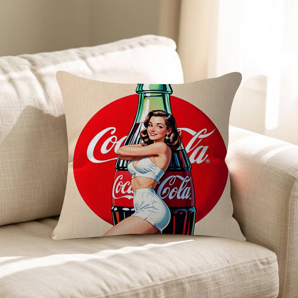 Soda Water CCocaCCola Personalized Pillow Cover Kids Bedroom Wild Party Decor Pillowcase Kid Birthday Shower Gift