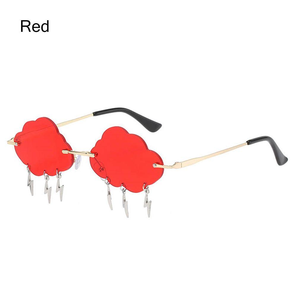 Funny Clouds Shaped Sunglasses Lightning Pendent Sunglasses Rimless Sunglasses 90s Sun Glasses Steampunk Disco Party Glasses