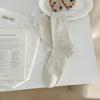 Sock - Summer Lightweight Bone-Free Cotton Mid-Calf Stockinged Loose Opening Rolled Edges Breathable Women's Socks