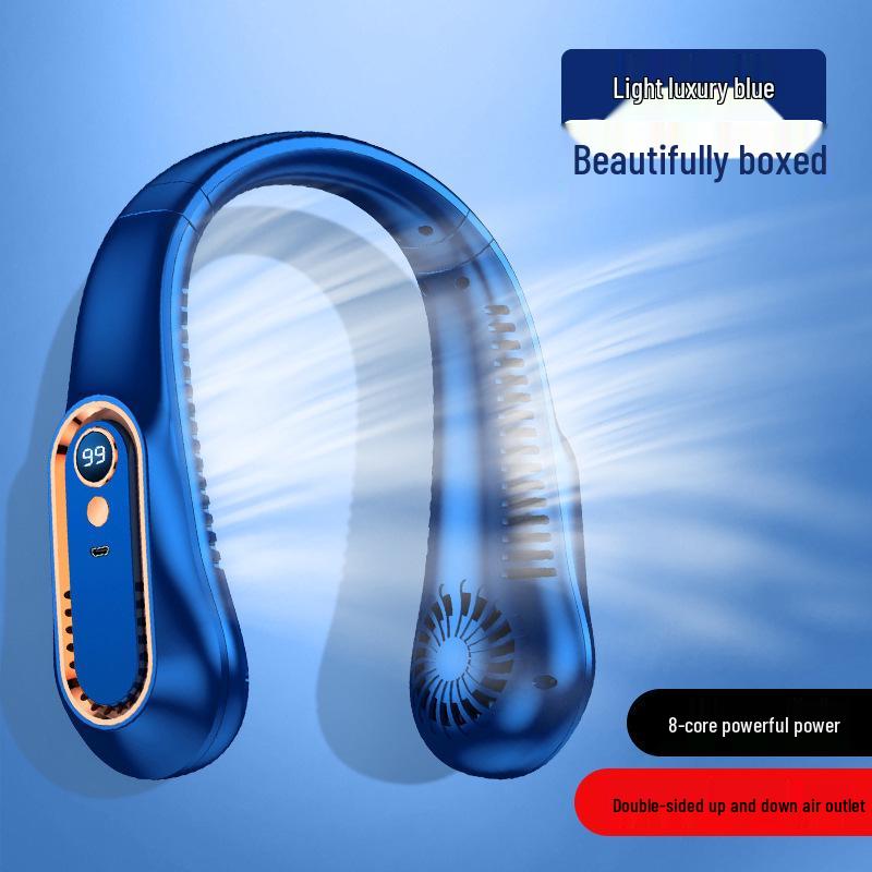 Lightweight Portable Neck Fan: 3-Speed Adjustable, Rechargeable, Ideal for Students, Office & Travel