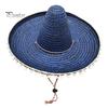 Zonnehoed Mexicaanse Sombrero met Kleurrijke Pompons, Hawaiiaanse Stijl Geweven Strohoed, Brede Rand Lichtgewicht Alle Seizoenen Feestkostuum voor de Zomer