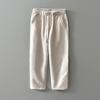 Mens Linen Casual Pants With Drawstring For Summer Comfort And Breathability