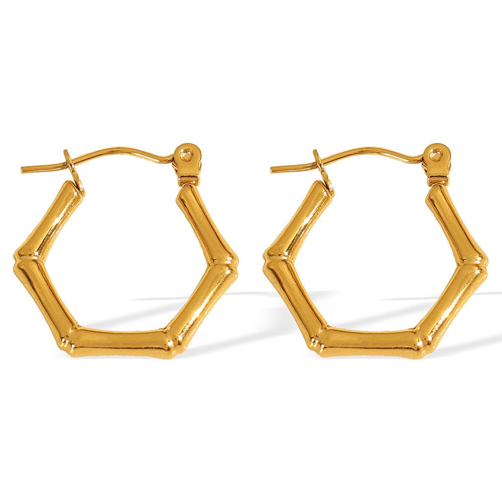 High-Grade Hydraulic Earrings, Niche Stainless Steel Electroplating Personalized Multi-Type Geometric Personalized Stud Earrings