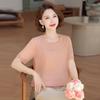 2026 Fashionable Summer Ice Silk Blouse - Women's Short-Sleeve T-Shirts for Moms, Middle-Aged & Elderly - Perfect Mother's Day Clothing
