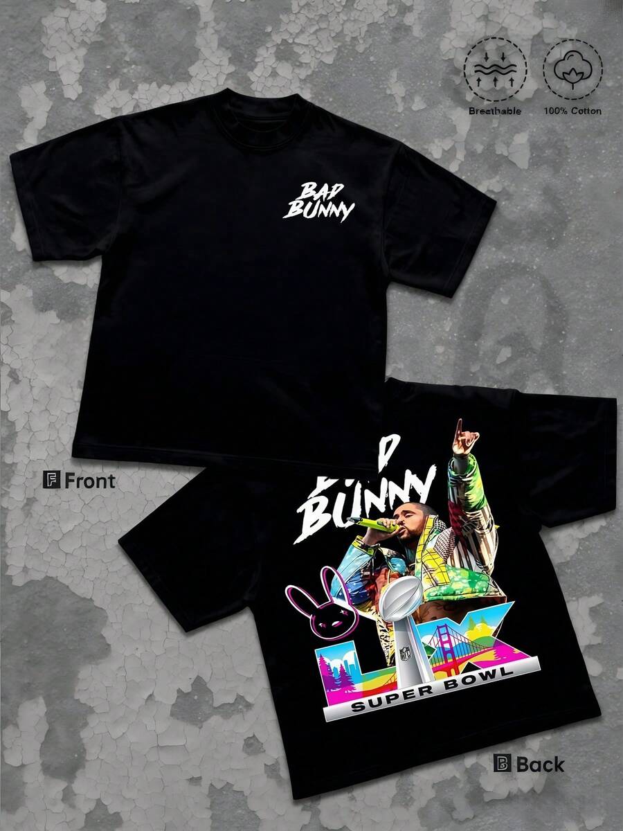 

Colorful Inspired Artwork Featuring A Vibrant Bunny Icon And Urban Skyline Showing Energetic 5XL різнокольоровий
