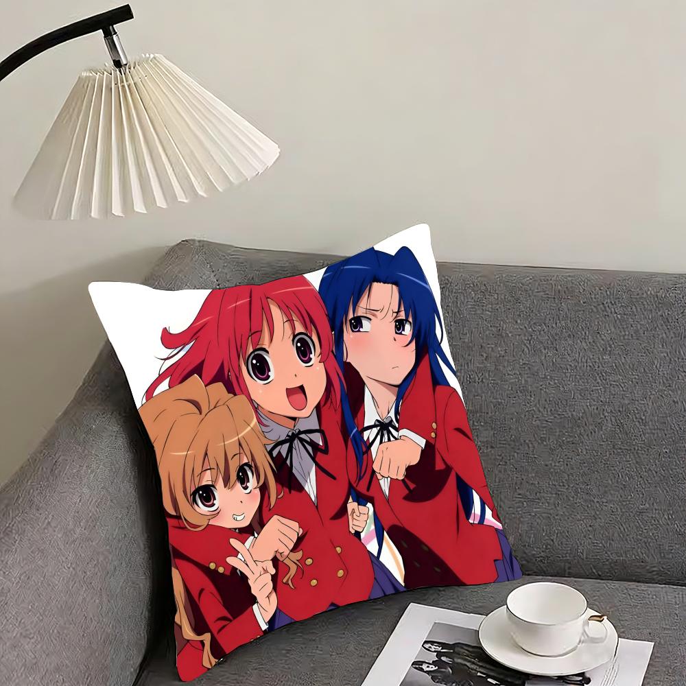 Toradora! Cushion Cover Reversible Plush Pillow Cover – For Car, Sofa, Bedroom, Perfect As a Gift.