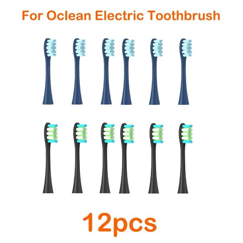 12pcs Replacement Tooth Brush Heads For All Oclean X/ X Pro/ Z1/ F1/ One/ Air 2 /se Sonic Soft Electric Toothbrush Cleaning