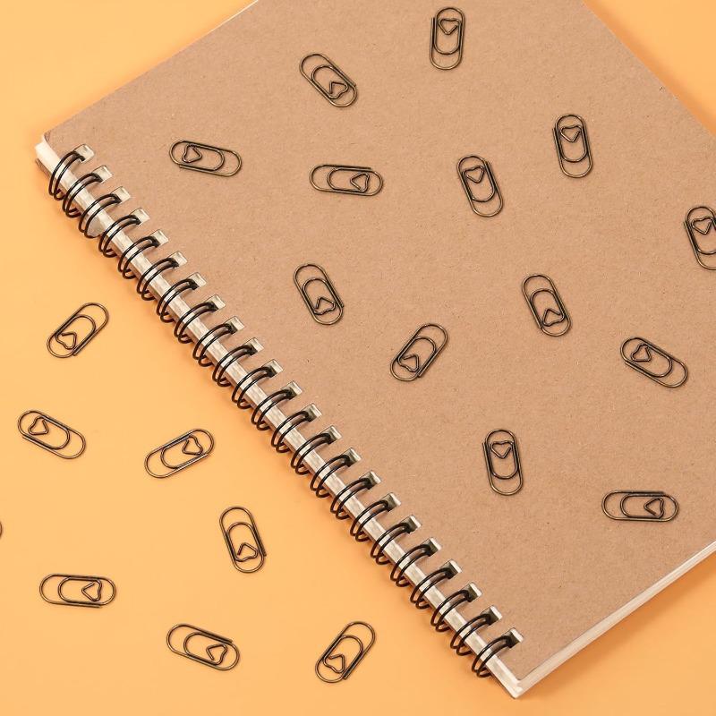 Mini Gold Heart Paperclip Set - Cute Shaped Binder Clips for Student Planners